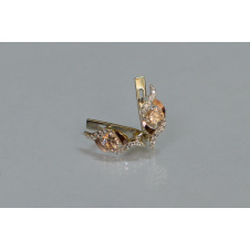Серебряные серьги Sil с золотыми накладками 128s-10 Шампань (Sil-1038)