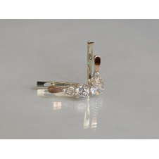 Серебряные серьги Sil с золотом 140s-3 Прозрачный (Sil-691)