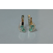 Серебряные серьги Sil с сердцами 112s-9 Бирюзовый (Sil-903)