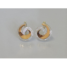 Серьги серебряные Sil 095s с золотом Прозрачный (Sil-987)