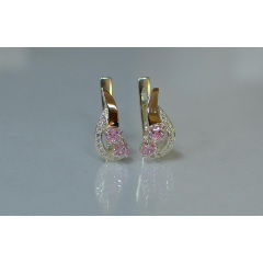 Серебряные серьги Sil с сердцами 112s-1 Розовый (Sil-895) Житомир