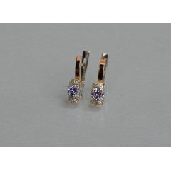 Серебряные серьги Sil с золотом 137s-10 Фиолет (Sil-1228) Ивано-Франковск