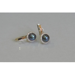 Серебряные серьги Sil с жемчугом 104s-2 Фианит (Sil-913) Харків