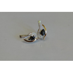 Серебряные серьги Sil с элементами золота 078s-11 Черный (Sil-927) Миколаїв