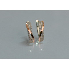 Серебряные серьги Sil с золотыми накладками 139s Прозрачный (Sil-1203) Черновцы
