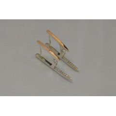 Серебряные серьги Sil с золотыми вставками 127s Золотистый (Sil-815) Тячів