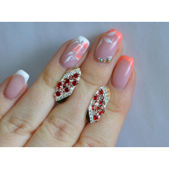 Серебряные серьги Sil с золотыми пластинами 116s-11 Красный (Sil-1261) Киев