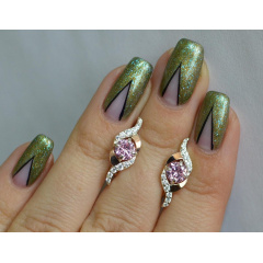 Серебряные серьги Sil с золотыми накладками 128s-12 Розовый (Sil-1040) Черкассы