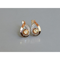 Серебряные серьги Sil с золотыми накладками 144s-2 Шампань (Sil-1157) Київ
