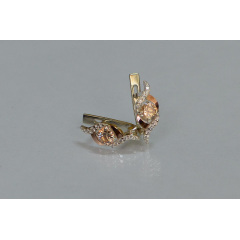 Серебряные серьги Sil с золотыми накладками 128s-10 Шампань (Sil-1038) Ужгород