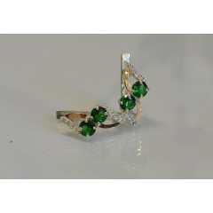 Серьги серебряные Sil 076s-3 Зеленый (Sil-951) Днепр