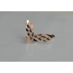 Серебряные серьги Sil с золотыми пластинами 116s-2 Коричневый (Sil-1252) Ізмаїл