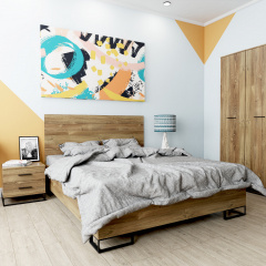 Кровать Art in Head 1,2 Ascet 1270x1000x2060 Дуб Барокко янтарный (AS07080000030) Оріхів