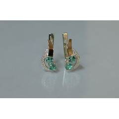 Серебряные серьги Sil с сердцами 112s-9 Бирюзовый (Sil-903) Херсон