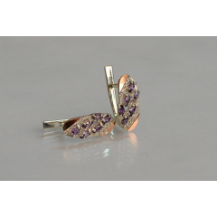 Серебряные серьги Sil с золотыми пластинами 116s-9 Фиолет (Sil-1259) Днепр