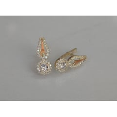Серебряные серьги Sil с золотыми пластинами 135s-7 Белый (Sil-1178) Хмельник