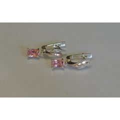 Серьги серебряные Sil с золотыми накладками и фианитами 100s-10 Розовый (Sil-1010) Дніпро