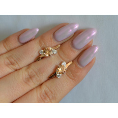 Серебряные серьги Sil с золотыми вставками 134s-5 Шампань (Sil-1192) Бородянка