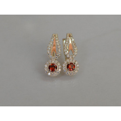 Серебряные серьги Sil с золотыми пластинами 135s-9 Гранат (Sil-1180) Харків