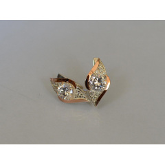 Серебряные серьги Sil с золотыми вставками 145s-4 Прозрачный (Sil-1016) Дніпро