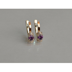 Серебряные серьги Sil с золотом 137s-14 Фиолет (Sil-1232) Київ