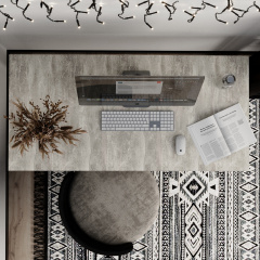Письменный стол Art in Head Brevity Loft standart 1400х750х670 Ателье светлый/Белый металл (TB04040000010) Самбір