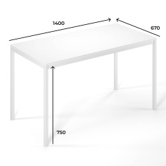 Письменный стол Art in Head Brevity Loft standart 1400х750х670 Ателье светлый/Белый металл (TB04040000010) Самбір