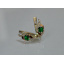 Серебряные серьги Sil с золотыми накладками 128s-1 Зеленый (Sil-1029) Кам'янець-Подільський