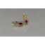Серебряные серьги Sil с золотыми вставками 125s-5 Красный (Sil-789) Слов'янськ