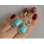 Серебряные серьги Sil с кабашонами 146s-6 Бирюзовый (Sil-1151) Петрово