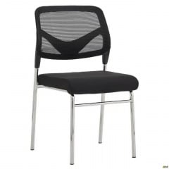 М'який стілець Roni чорний на ніжках хром для офісу Петрово