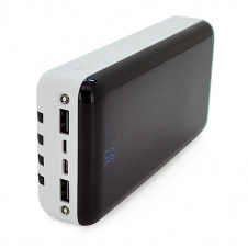 Повербанк PowerBank Bix-30000mAh, Input:MicroUSB+Type-C, Output:4USB/Type-C/MicroUSB/Lightning, QC22.5W/PD20W, White