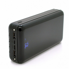 Повербанк PowerBank Bix-30000mAh, Input:MicroUSB+Type-C, Output:4USB/Type-C/MicroUSB/Lightning, QC22.5W/PD20W, Black Ковель