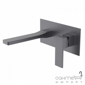 Смеситель для раковины скрытого монтажа Qtap Gemini QTGEM273GMB45695 оружейная сталь, длина излива 18 см