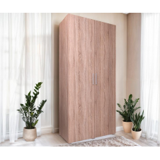 Шафа розпашна дводверна Tobi Sho ST-0009 з полицями та штангою, 1000х2180х520 мм Сонома