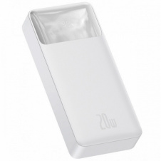 Повербанк Power Bank Baseus Bipow 20000mAh, Input 5V/2A/3A,9V/2A(microUSB,Type-C), Output 5V/3A,9V/2A,12V/1.5A(2хUSB) Q40 plastic White