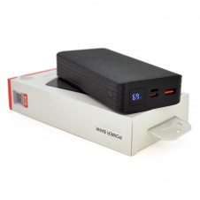 Повербанк Power Bank XO-PR144 20000mAh, Input:5V/2А(Lightning),5V/3 А,9V/2А(Type-C),Output:5V/3А,9V/2А, 12V/1,5А(USB),Q68,PD20W, plastic, Black