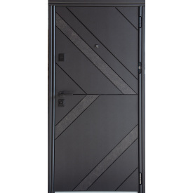 Вхідні двері металеві Еліас Е2 чений молдинг антрацит сірий/шовк сірий