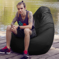 Кресло-мешок груша Оксфорд Waterproof 3XL 95х90х100 см iQmebel Черный сьемный чехол Пологи