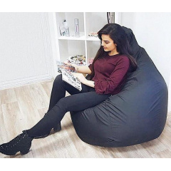 Кресло-мешок груша Оксфорд Waterproof 3XL 95х90х100 см iQmebel Черный сьемный чехол Пологи