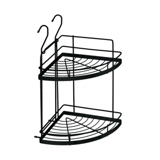 Угловая полка на рейлинг Lemax двухъярусная малая матовый черный (YJ-G209 A BL)