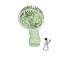 Вентилятор ручной аккумуляторный с подставкой для телефона Mini Fan HX09-1 Салатовый с белым