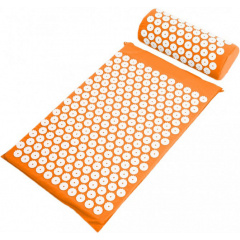Коврик массажно-акупунктурный Life style Acupressure Mat and Pillow Set с подушкой 64 х 40 см Оранжевый Миколаїв