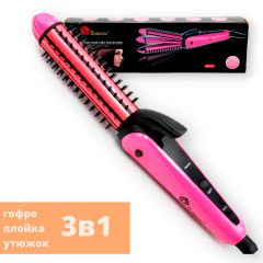 Плойка для волос Domotec MS-4906 25W 3в1 Розовая (MS-4906_469) Бердичів