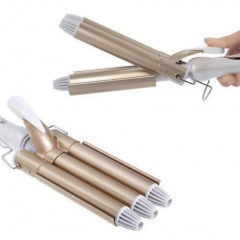 Плойка тройная Kemei JFQ-KM-1010 White/Gold (1756374681) Київ