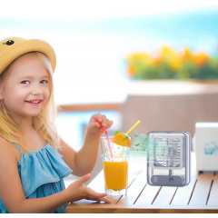 Мини кондиционер аккумуляторный от USB Transparent Spray Light Fan (UKC-01) Обухов