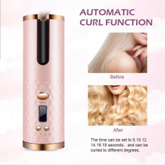 Беспроводная автоматическая плойка вращающаяся UKC Hair Curler с аккумулятором 5200мАч Розовый Ізмаїл