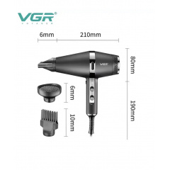 Профессиональный фен для сушки и укладки волос с ионизацией VGR V-451 2200W 3 насадки Київ