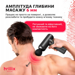 Портативный ручной массажер для тела массажный пистолет Brillix Миргород
