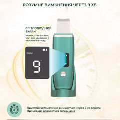 Ультразвуковой скрабер для лица Ultrasonic PL-C01 с двусторонней силиконовой насадкой Зеленый Київ
